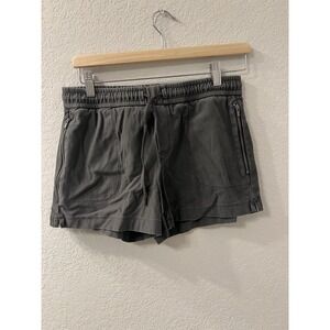 Athleta Womens Shorts Cotton Stretch Pullon Zip Pockets Gray size Small